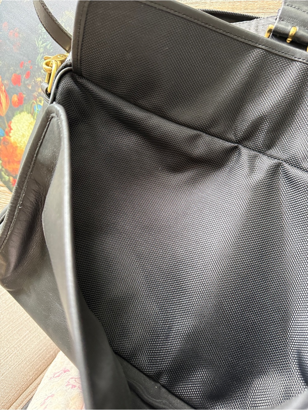 Coach Vintage black leather Briefcase Messenger brass with shoulder strap - Picture 5 of 16